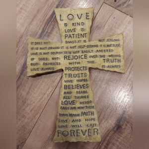 Love Plaque Insperio inspirational I Corinthians 13 cross  wall decor 8x6"